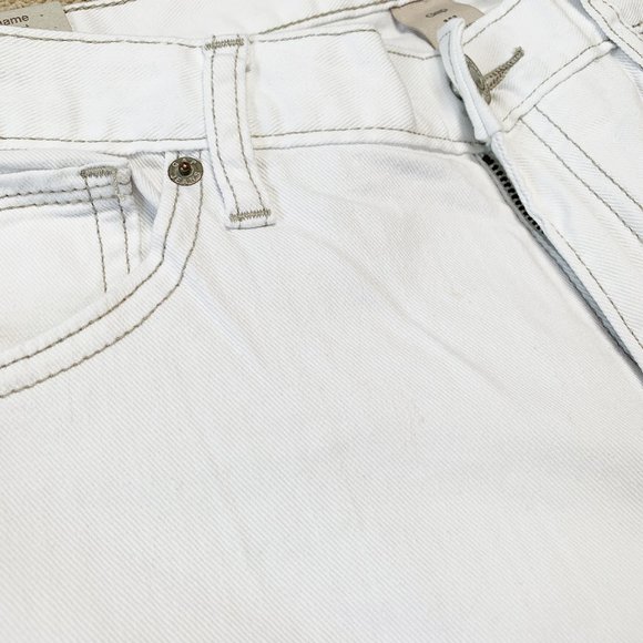 Long & Lean White Jeans w/ Tan stitching - Picture 3 of 7